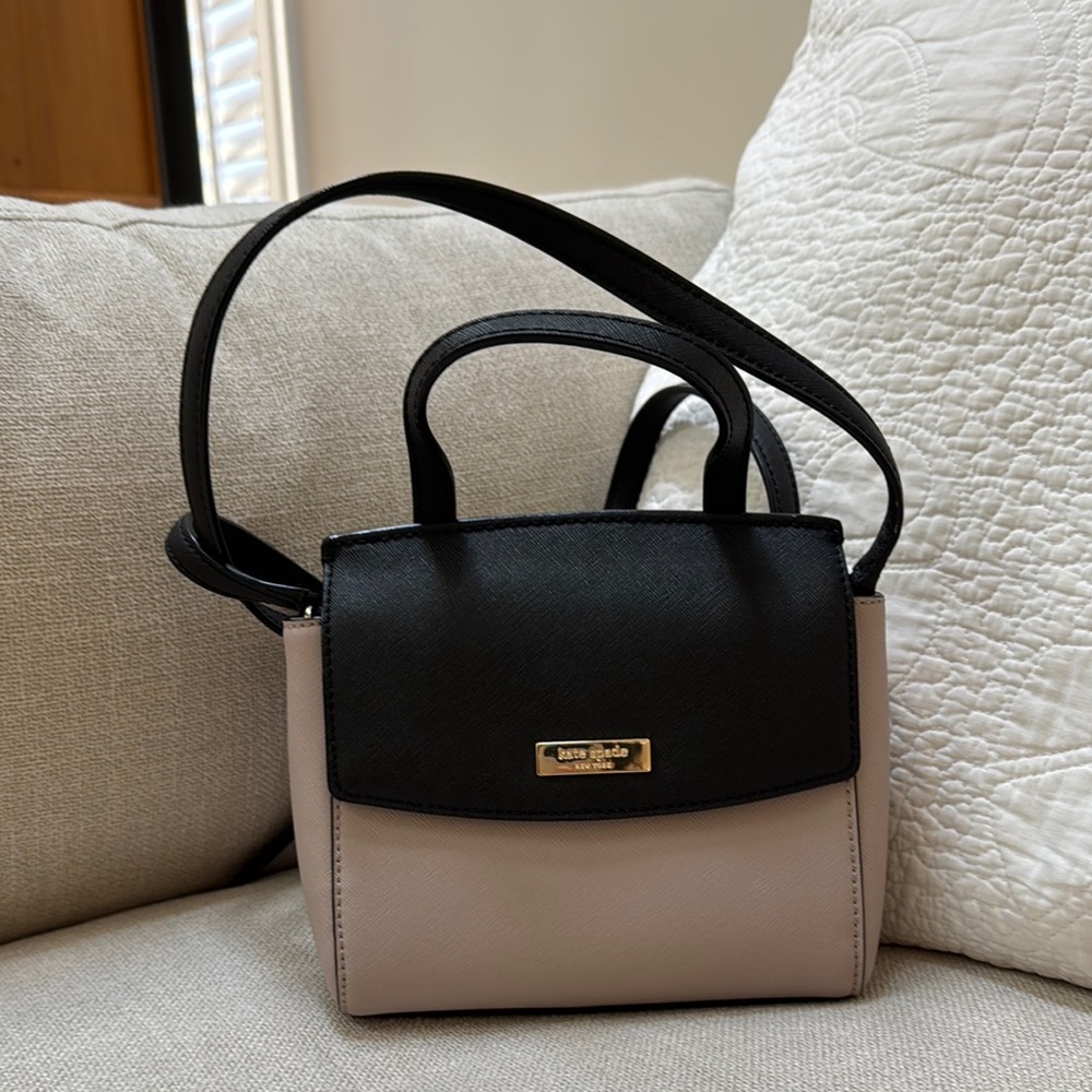 Kate Spade Black and Cream Mini Bag with Versatile Strap